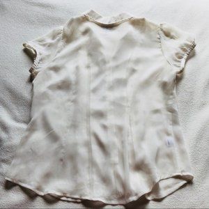{Ann Taylor LOFT} Petites Cream Blouse 8